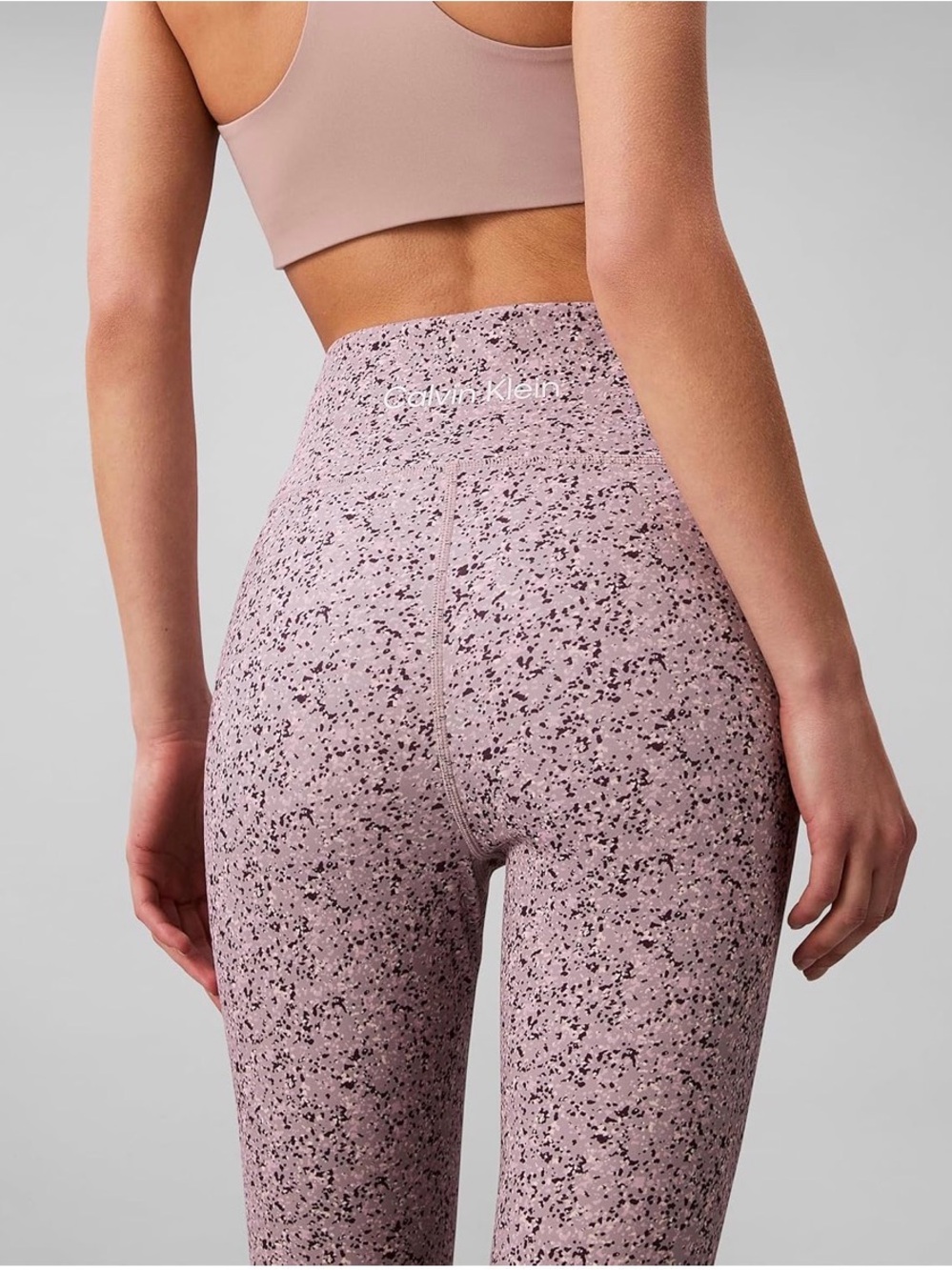 Calvin Klein High-Waist Pink Speckled Performance Leggings NWT